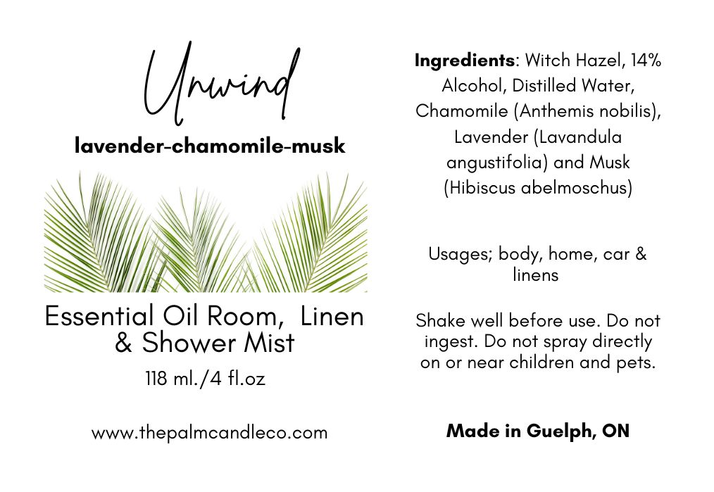 UNWIND Natural Room, Linen & Shower Mist